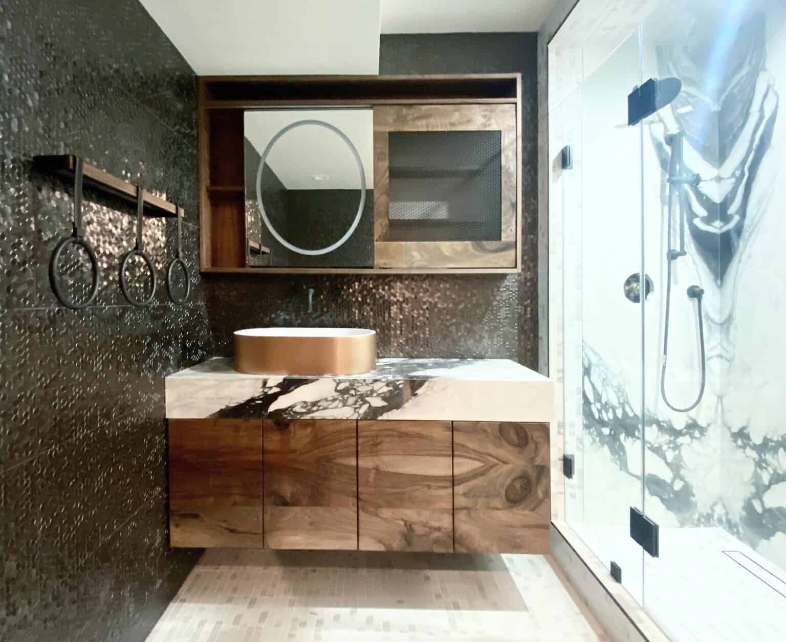 Modern bathroom remodel by Steel Valley Contracting