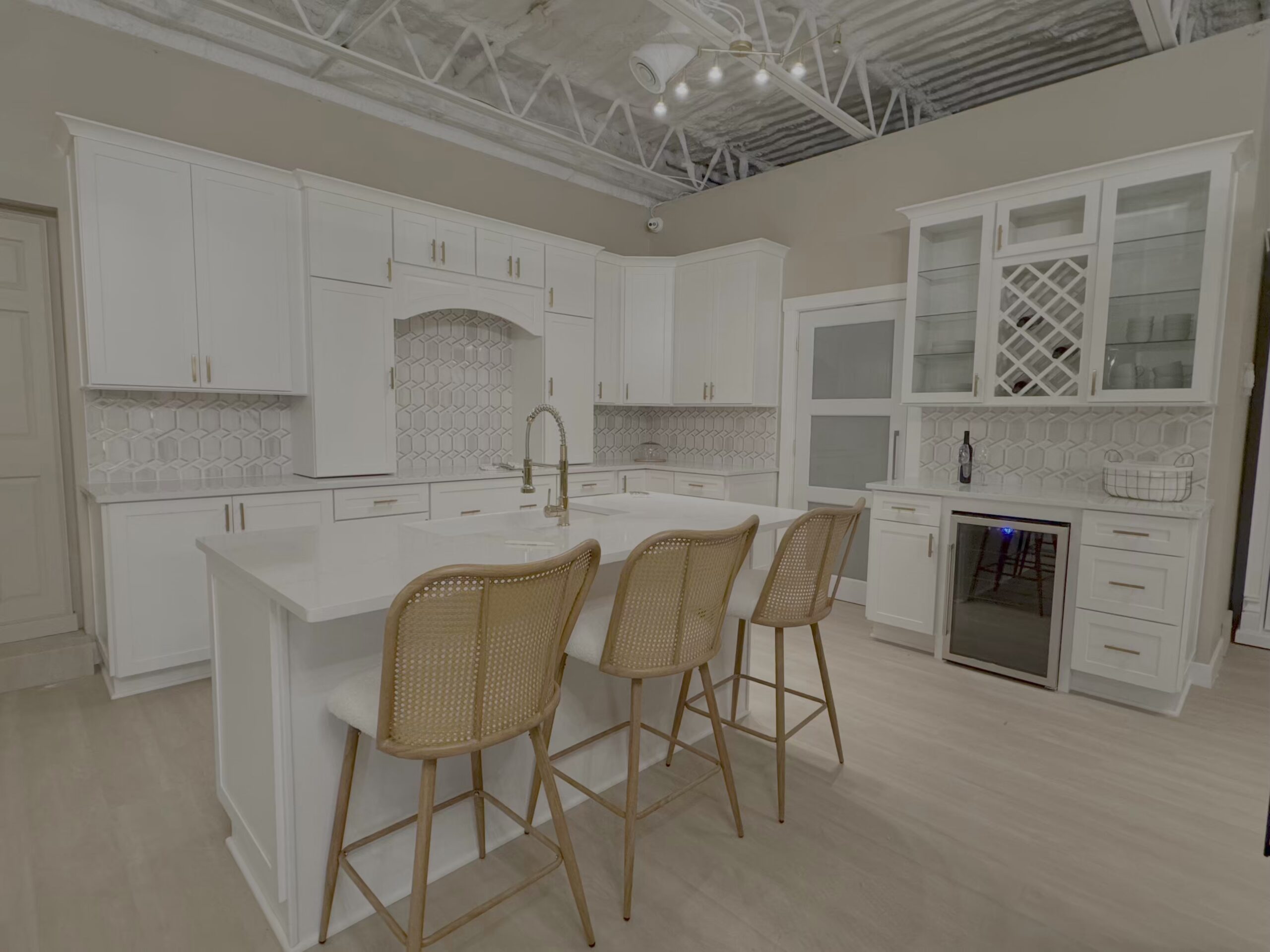 Countertop and cabinet material samples